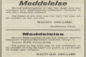 Bilde av Ragnvald Odgaard - møbeltapetsering